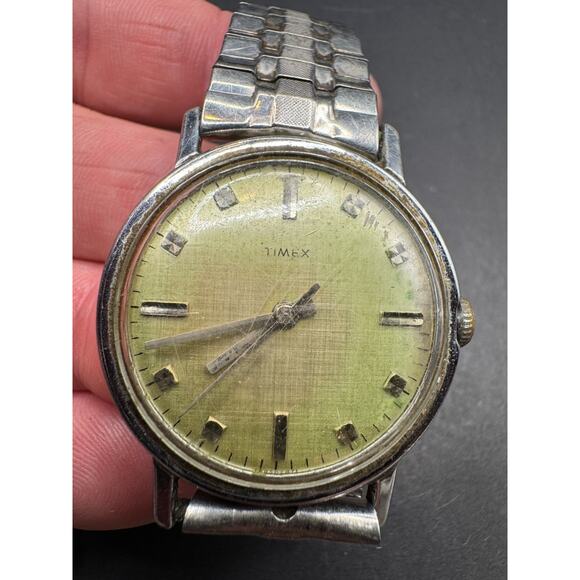 Vintage Timex Mechanical 160502471 Mercury Manual Silver Tone Chrome Plated - Picture 1 of 12